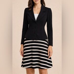 White House Black Market Elegant Black Blazer paired with a Mossimo Skirt.
